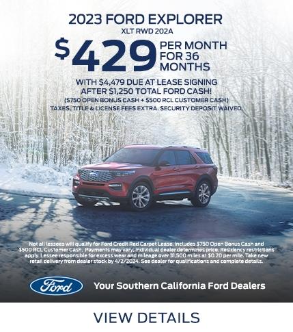 2023 Ford Explorer Lease Offer | Southern California Ford Dealers